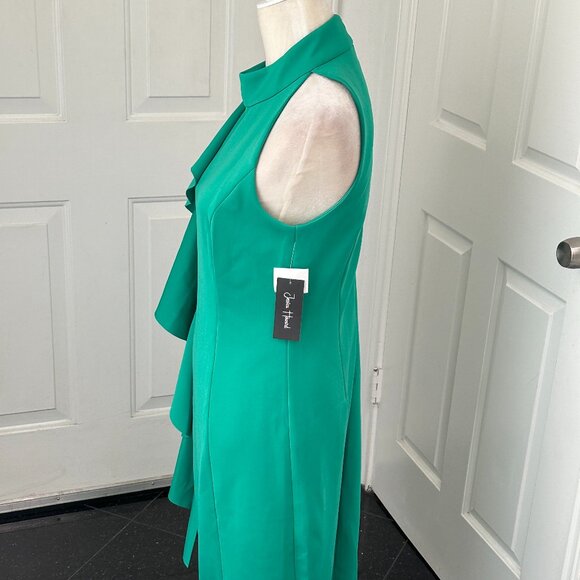 Jessica Howard Jade Green Ruffle Sheath Dress – SZ 12 NWT – Flirty and Fabulous! - Picture 3 of 10